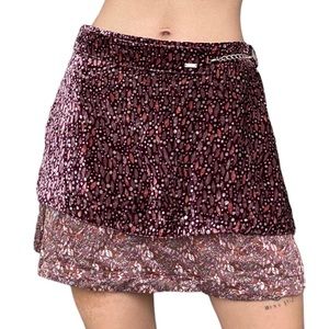 Liu Jo velvet and silk mini skirt